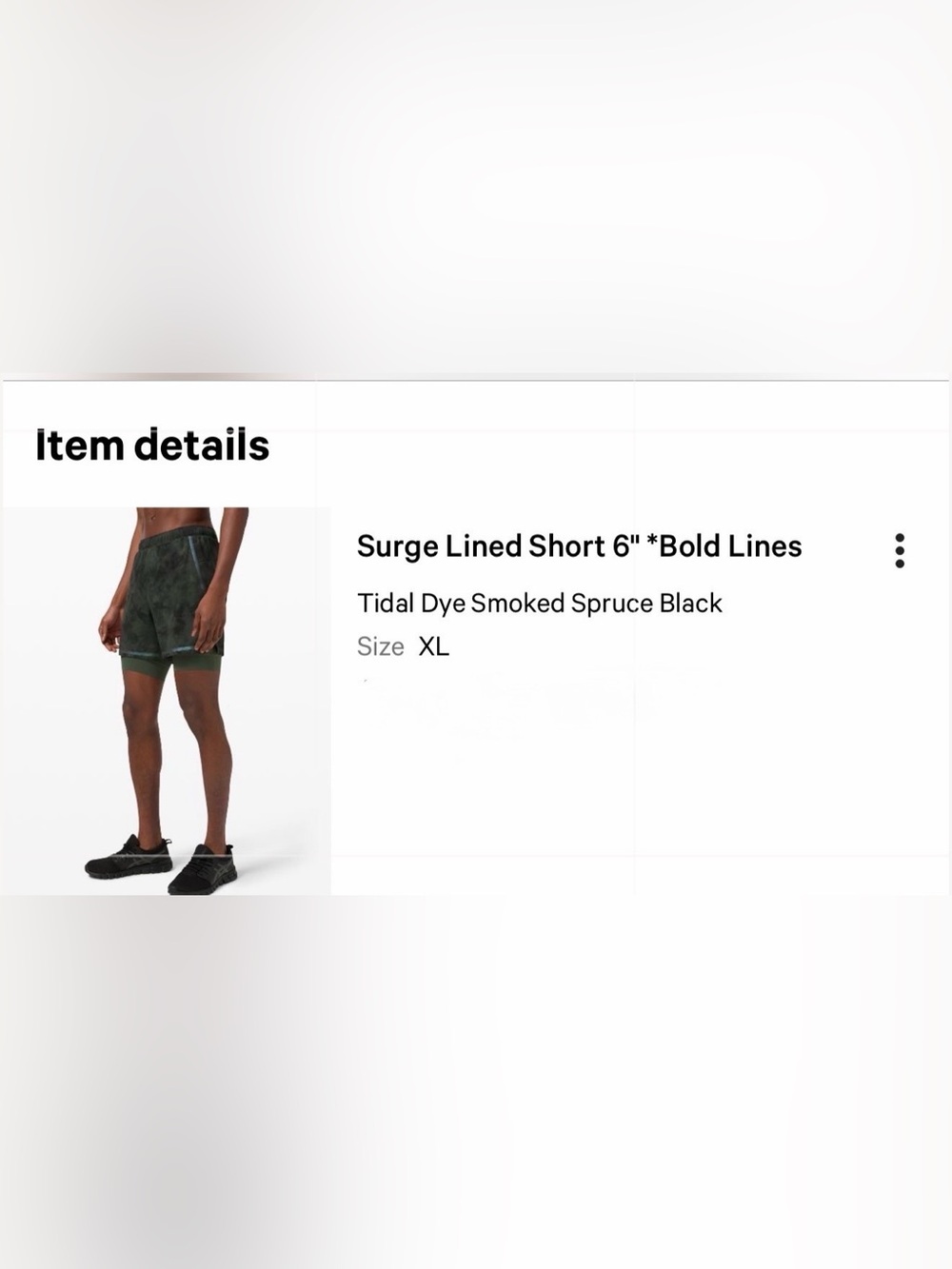 lululemon athletica Surge Lined Short 6" - Smoked Spruce Black